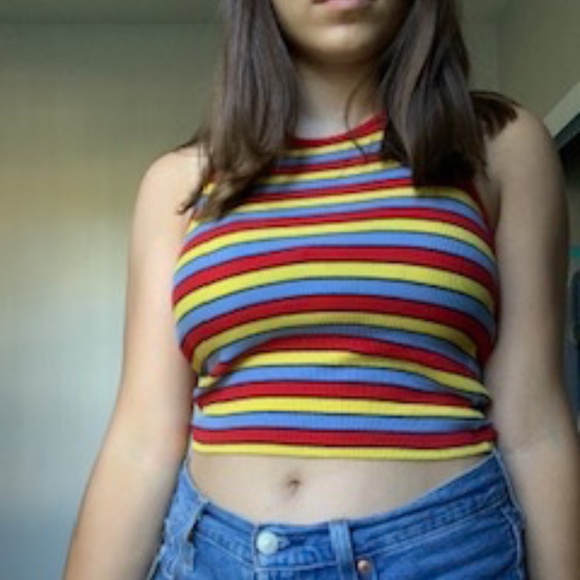 Rainbow Halter Crop Top - Picture 1 of 2